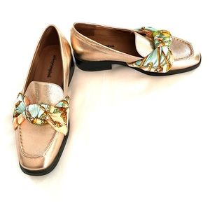 Jeffrey Campbell Rose Gold Bollero Scarf Loafer